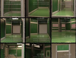 绿色板装修监狱Blend项目源文件