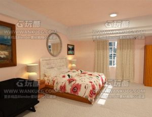 简陋普通居民的卧室套房Blend项目源文件