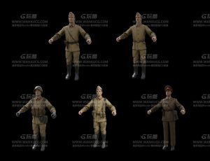 二战部队军队Blend模型