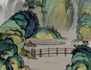 国风水墨场景Blend项目源文件