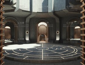 科幻祭祀坛中心场景Blend项目源文件