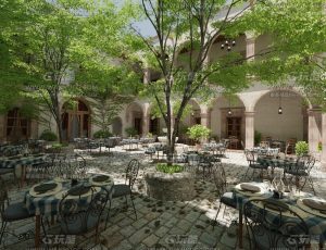 室外欧式餐厅场景Blend项目源文件