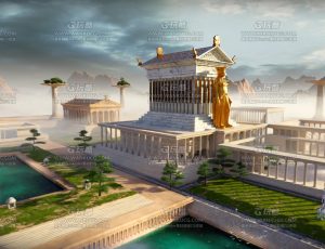 神圣唯美的希腊神殿广场Blend项目源文件