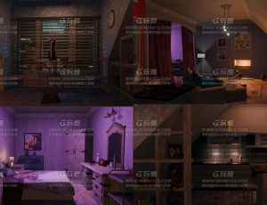 美式老旧风格公寓Blend项目源文件