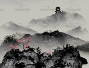 水墨大山场景Blend项目源文件