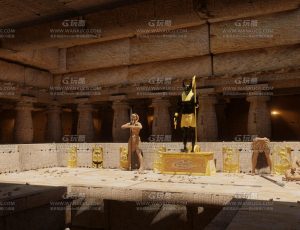 古老埃及法老王宫殿大厅密室Blend项目源文件