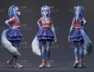 狼女孩Blend模型