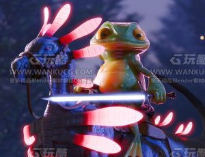 青蛙王子与恐龙场景Blend项目源文件