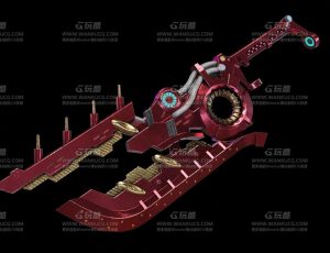 赛博朋克科幻机械大刀Blend模型