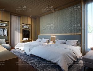 舒服双人床房间Blend项目源文件