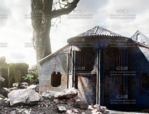 唯美清晨石屋场景Blend项目源文件