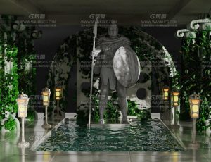 希腊神殿洗澡池Blend项目源文件