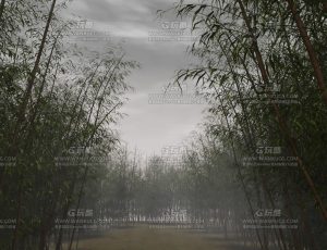 阴天迷雾竹林Blend项目源文件