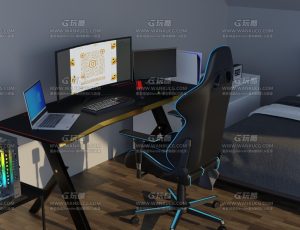 游戏机电脑房Blend项目源文件