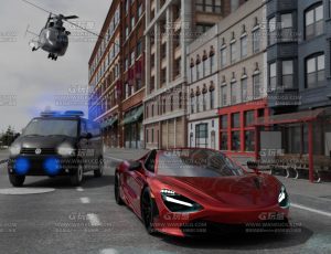 追逐违法跑车场景Blend项目源文件