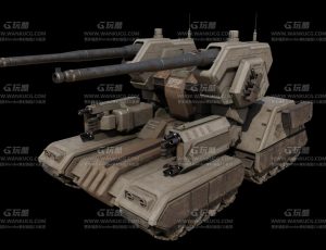 超级科幻双管炮坦克Blend模型