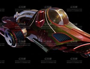 高级科幻飞行机车Blend模型