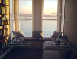 海景卧室书房Blend项目源文件