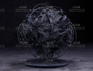 C4D工程源文件—暗色调图形组合场景