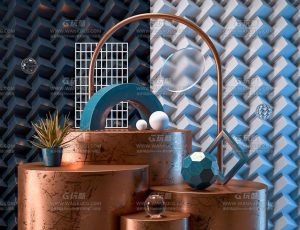 C4D工程源文件—创意多种图形组合场景