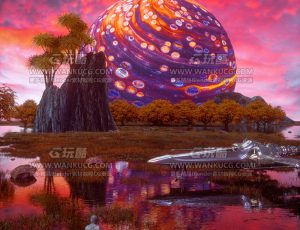 C4D工程源文件—创意粉色星球世界