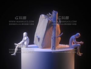 C4D工程源文件—创意石膏人场景