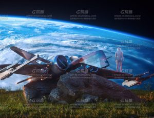 C4D工程源文件—太空草地与地球