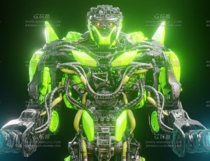 绿光机械暴龙战士Blend模型