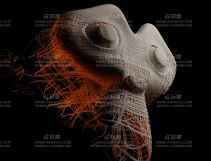 编织生长的猴头动画场景Blend项目源文件