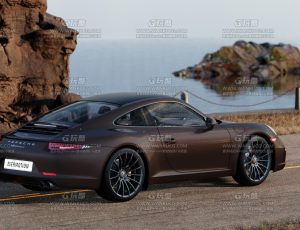 海边的汽车场景Blend项目源文件