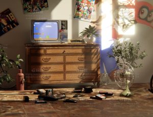 儿时游戏机客厅场景Blend项目源文件