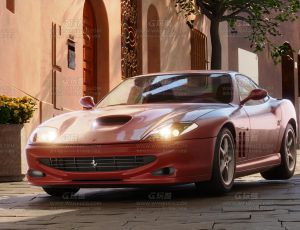 街角汽车渲染场景Blend项目源文件