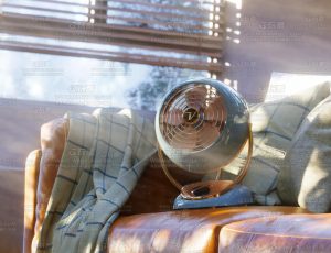 沙发上的迷你风扇Blend项目源文件