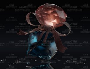 水滴中的香水瓶子Blend项目源文件