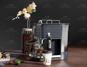 现代咖啡机食物场景Blend项目源文件