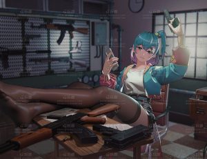 武器库的卡通女孩Blend项目源文件