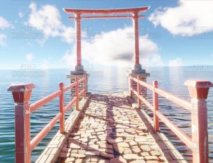 清新海上鸟居Blend项目源文件