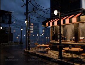 夜晚凌晨小道Blend项目源文件