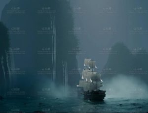 迷雾海洋帆船Blend项目源文件