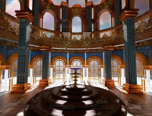 中世纪城堡大厅场景Blend项目源文件