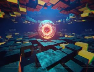 方块科技球空间Blend项目源文件