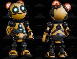 可爱卡通Q版机器人Blend模型