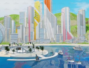 科幻卡通巴西海滩城市Blend项目源文件