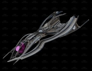 酷炫外星单人飞船Blend模型