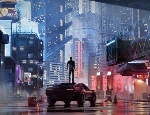 赛博朋克闹市街区动画镜头Blend项目源文件