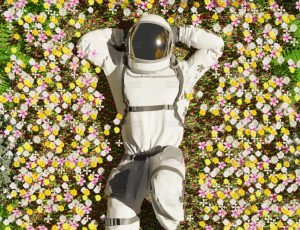 躺在花丛中的宇航员Blend项目源文件