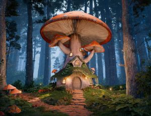 夜晚森林精灵蘑菇屋Blend项目源文件