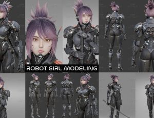 高精度超帅女机甲战士Blend模型