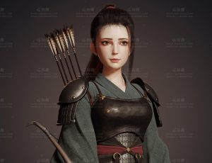 风格化弓箭手女孩Blend模型