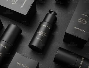 黑色包装盒化妆品渲染场景Blend项目源文件